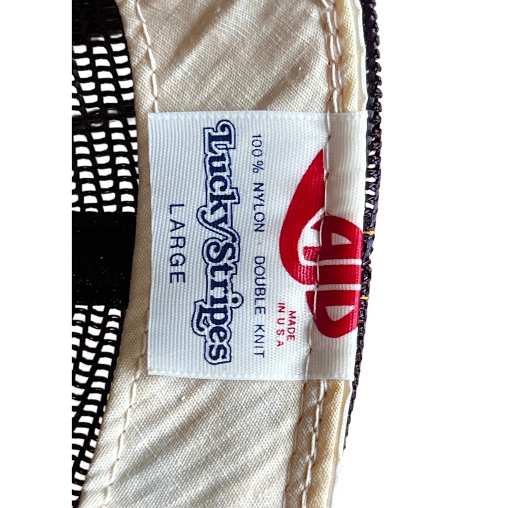 Vtg Notre Dame Fighting Irish Trucker Hat USA Lucky Stripes Snapback Mesh Cap - Picture 8 of 10